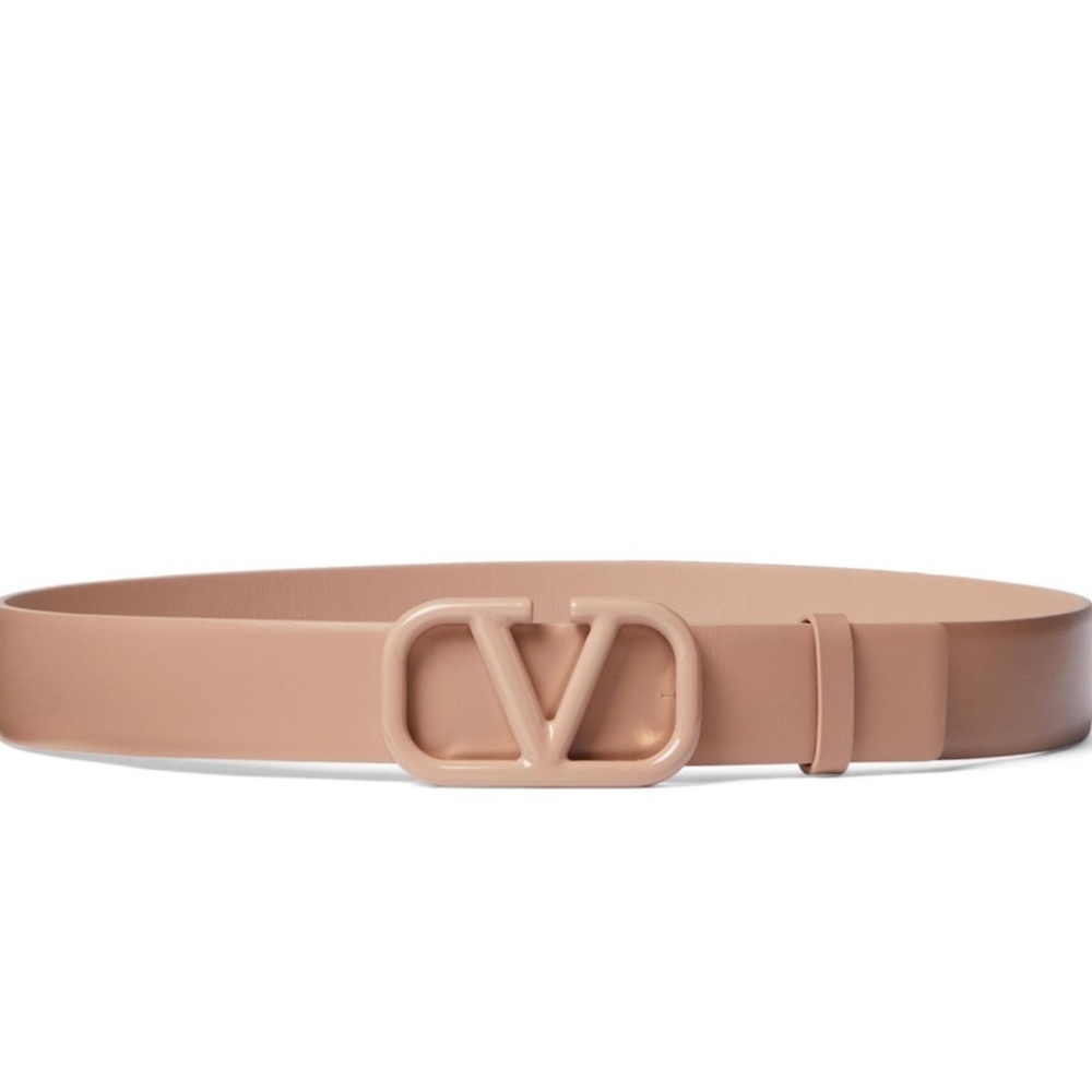 BRAND NEW Valentino Beige Leather VLogo Belt 85CM